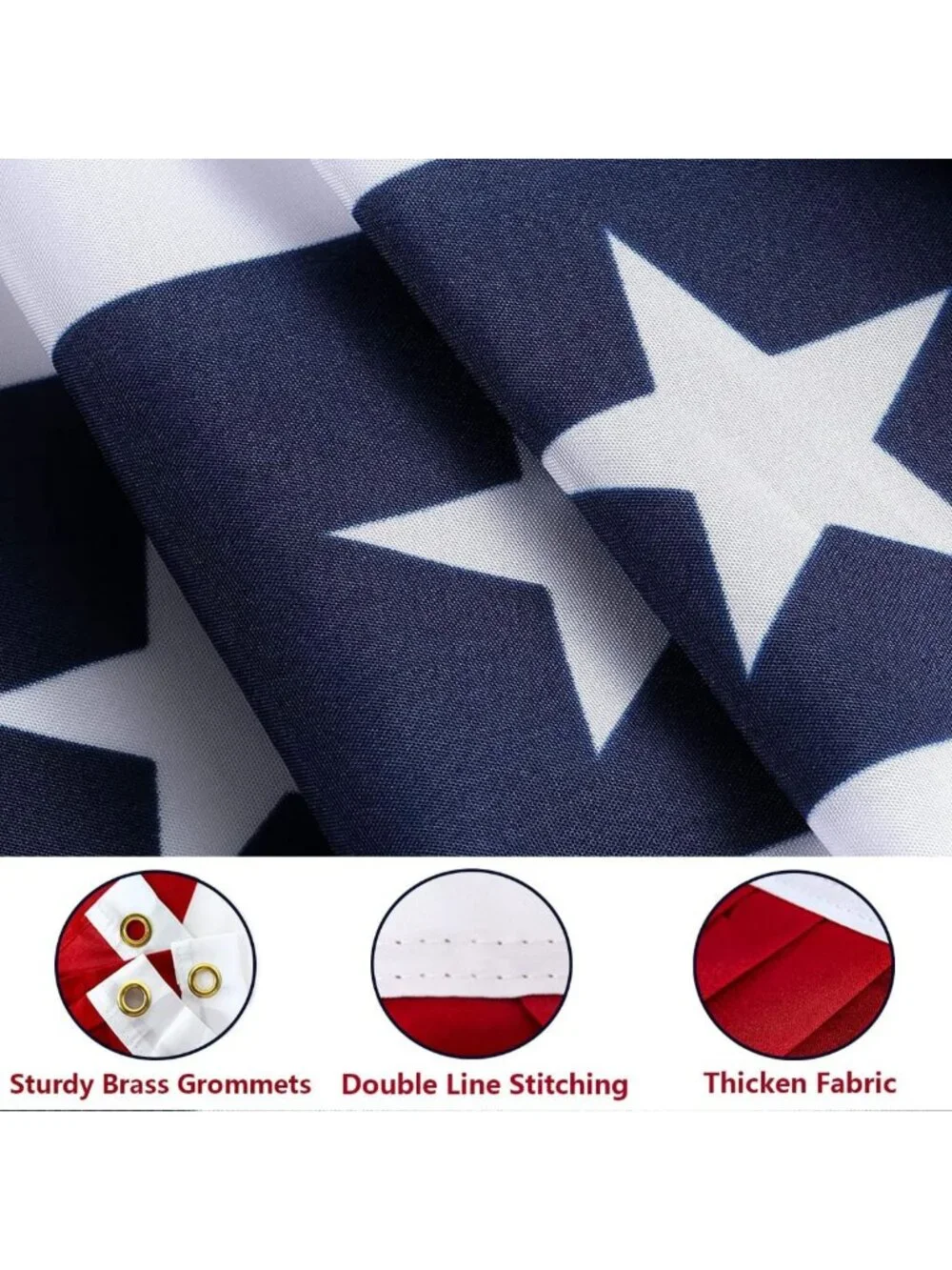 Patriotic Pleated Fan Flags Set of 5 - 2x4 Ft Red White Blue Bunting for 4th of
